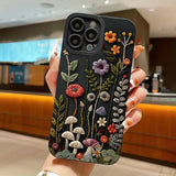 Embossed Floral Pattern Painted Case For iPhone