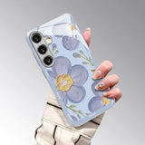 Floral Pattern Electroplated Glass Case for Samsung