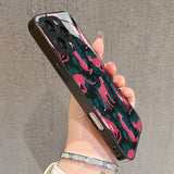 Pink Leopard Print Tempered Glass Phone Case For iPhone