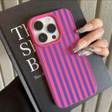 Colorful Striped Minimalist INS Couple Case For iPhone