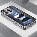 Metal Technology For Apple Pattern Tempered Glass Electroplated Case For iPhone