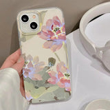 Translucent Slim Silky Skin Matte Flowers Phone Case For iPhone