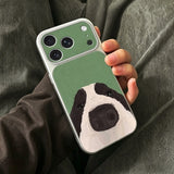 Cute sheepdog-shaped leather phone case For iPhone
