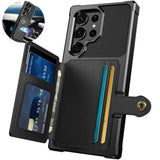Flip Wallet  Leather Credit Card Hard Back Shockproof  Case for Samsung