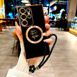 Plating TPU Rose Magnetic Case For Samsung Galaxy
