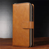 Zipper Leather Wallet Cards Bag Case For Samsung Galaxy