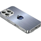 Plating Silver “silver apple ” Toughened Glass Design Case For iPhone
