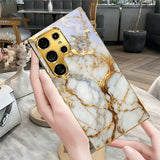 Kintsugi-style marble texture phone case For Samsung