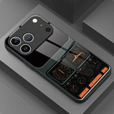Retro Dashboard Pattern Tempered Glass Case For iPhone