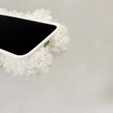 3D Cute West Highland Dog Fluffy Plush Phone Case For iPhone