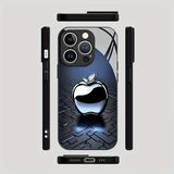 Metal Technology For Apple Pattern Glass Material Phone Case For iPhone