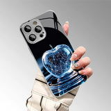 Technology Blue For Apple Pattern Tempered Glass Case For iPhone