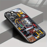 Creative Mechanical Circuit Board Pattern Glass Case For iPhone