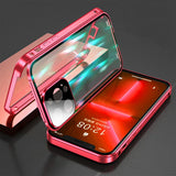 Double Sided HD Glass Metal Frame Case For iPhone