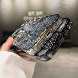 Plating Clear Bling Glitter Gradient Flowers Case For iPhone