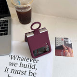 Original Fluorescence Color Liquid Silicone Ring Holder Case For Samsung Galaxy Z Flip