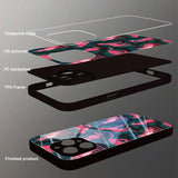 Pink Leopard Print Tempered Glass Phone Case For iPhone