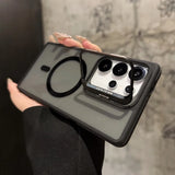 Magnetic Metal Lens Protection Stand Case For Galaxy Samsung