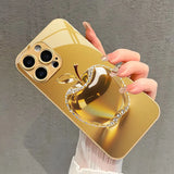 Gold Diamond Crystal For Apple Paint Glass Case For iPhone
