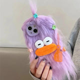 Korean Funny Fluffy Plush Monster Case For iPhone