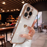 Plating Heart Laser Aurora Matte Case For iPhone