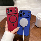 Luxury Matte Leather For Magnetic Case For iPhone