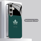 Vintage Moss Green Steel Pattern Glass Protective Cover For Samsung
