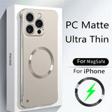 Thin Matte  Frameless Magnetic Wireless Charging Case for iPhone