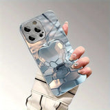 Honeycomb Silver For Apple Pattern Tempered Glass Case For iPhone