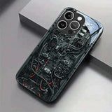 Creative Mechanical Circuit Tempered Glass Phone Case For iPhone