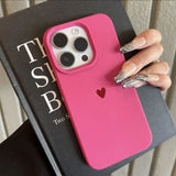 Simple Red Love Heart Soft TPU Phone Case For iPhone