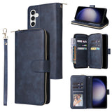 Zipper Leather Wallet Cards Bag Case For Samsung Galaxy