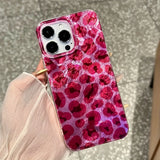 Perforated Vortex Shell IND Pink Leopard Print Phone Case For iPhone