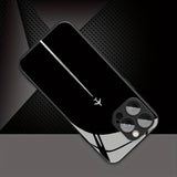 Sky Airplane Contrail Pattern Tempered Glass Phone Case For iPhone