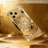 Golden Diamond Plate Pattern Gold Metallic Paint Glass Case For iPhone