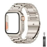 Stainless Steel Band + Protective Case For Apple Watch