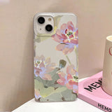Translucent Slim Silky Skin Matte Flowers Phone Case For iPhone