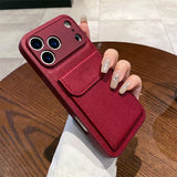Card slot pocket wallet-style leather phone case For iPhone