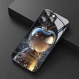 Luxury Waterdrop Crystal For Apple Tempered Glass  Case For iPhone