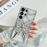 Luxury Plating 3D Hollow Butterfly Phone Case For Samsung