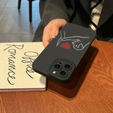 Cat Dog High Five Silicone Case For iPhone