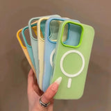 Luxury Candy Magnetic Wireless Charge Matte Phone Case For iPhone
