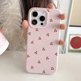 Cute Cartoon Cherry Graphic Silicone Soft Case For iPhone