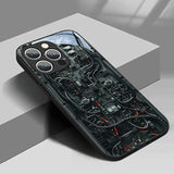 Creative Mechanical Circuit Tempered Glass Case For iPhone