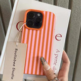 Colorful Striped Minimalist INS Couple Case For iPhone