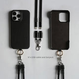 Luxury USB Charging Cable Genuine Leather Case For iPhone