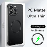 Thin Matte  Frameless Magnetic Wireless Charging Case for iPhone