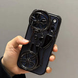 Luxury Transparent Motorcycle Camera Bracket Stand Case for iPhone