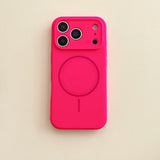 Magnetic Solid Color Silicone Case For iPhone