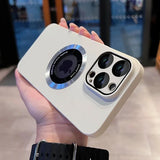 Luxury Frosted Solid Color Magnetic Camera Protection Case For iPhone
